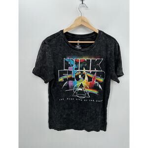 Pink Floyd Graphic Tee Women Medium Black Washed‎ Out Short Sleeve T-Shirt